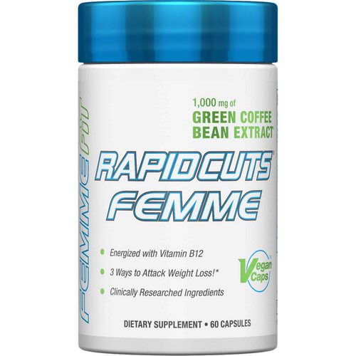 FEMME, Rapidcuts Femme, Green Coffee Extract + Vitamin B12, 1,000 mg, 60 Vegan Caps فوائد