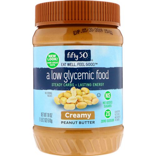 Fifty 50, Low Glycemic Peanut Butter, Creamy, 18 oz (510 g) فوائد