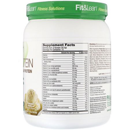 Fit & Lean, Plant Protein, Creamy Vanilla, 1.17 lb (532.5 g):البر,تين النباتي ,