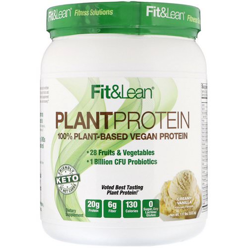 Fit & Lean, Plant Protein, Creamy Vanilla, 1.17 lb (532.5 g) فوائد