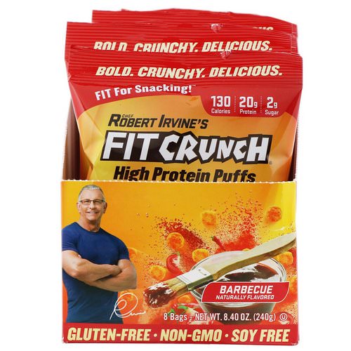 FITCRUNCH, High Protein Puffs, Barbecue, 8 Bags, 1.05 oz (30 g) Each فوائد