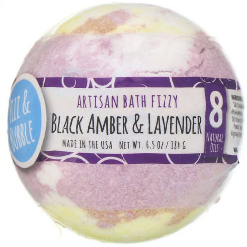 Fizz & Bubble, Artisan Bath Fizzy, Black Amber & Lavender, 6.5 oz (184 g) فوائد