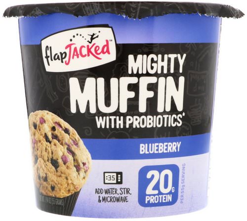 FlapJacked, Mighty Muffin with Probiotics, Blueberry, 1.94 oz (55 g) فوائد