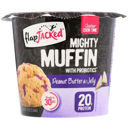 FlapJacked, Mighty Muffin with Probiotics, Peanut Butter and Jelly, 1.94 oz (55 g) فوائد
