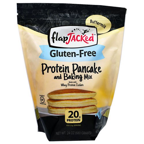 FlapJacked, Protein Pancake and Baking Mix, Gluten-Free Buttermilk, 24 oz (680 g) فوائد