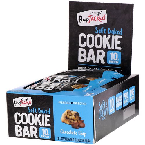 FlapJacked, Soft Baked Cookie Bar, Chocolate Chip, 12 Bars, 1.90 oz (54 g) Each فوائد