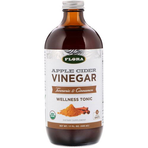 Flora, Apple Cider Vinegar, Wellness Tonic, Turmeric & Cinnamon, 17 fl oz (500 ml) فوائد
