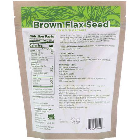 Flora, Certified Organic, Brown Flax Seed, 14 oz (396 g):بذ,ر الكتان