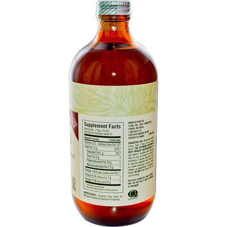 Flora, Certified Organic Flax Oil, 17 fl oz (500 ml):مكملات بذ,ر الكتان, Omegas EPA DHA