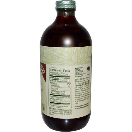 Flora, Certified Organic, High Lignan Flax Oil, 17 fl oz (500 ml):مكملات بذ,ر الكتان, Omegas EPA DHA