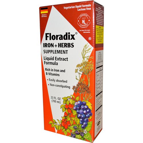 Flora, Floradix, Iron + Herbs Supplement, Liquid Extract Formula, 23 fl oz (700 ml) فوائد