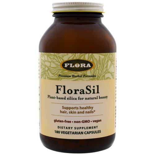 Flora, FloraSil, Plant Based Silica for Natural Beauty, 180 Veggie Caps فوائد