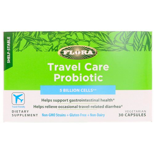 Flora, Travel Care Probiotic, 30 Vegetarian Capsules فوائد