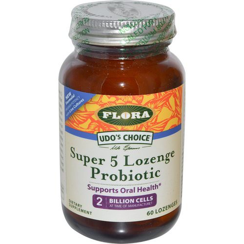 Flora, Udo's Choice, Super 5 Lozenge Probiotic, 60 Lozenges فوائد