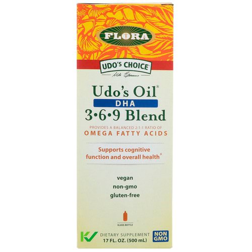 Flora, Udo's Choice, Udo's Oil DHA 3·6·9 Blend, 17 fl oz (500 ml) فوائد