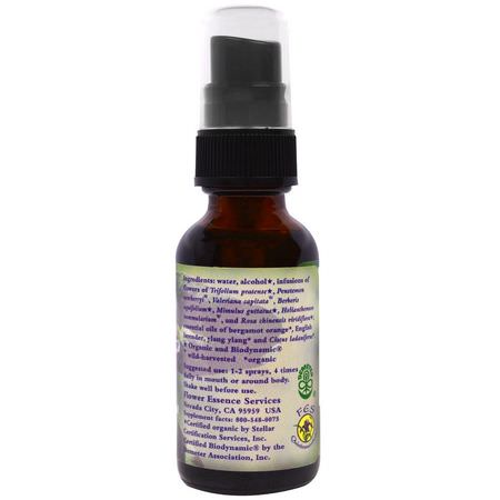 Flower Essence Services, Fear-Less, Flower Essence & Essential Oil, 1 fl oz (30 ml):الزهرة, المعالجة المثلية
