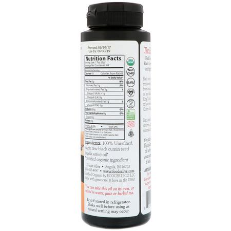 Foods Alive, Artisan Cold-Pressed, Black Seed Oil, 8 fl oz (236 ml):الحبة الس,داء, المعالجة المثلية