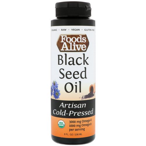 Foods Alive, Artisan Cold-Pressed, Black Seed Oil, 8 fl oz (236 ml) فوائد