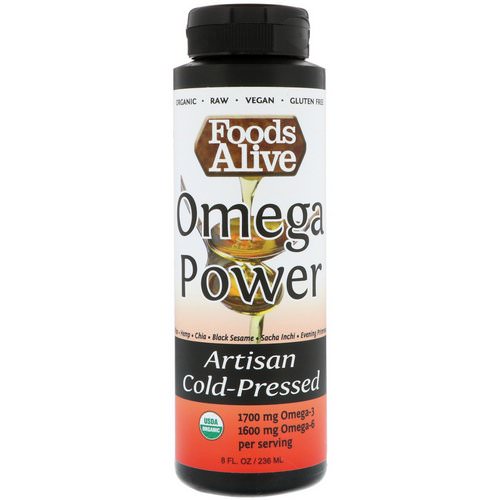 Foods Alive, Artisan Cold-Pressed, Omega Power, 8 fl oz (236 ml) فوائد