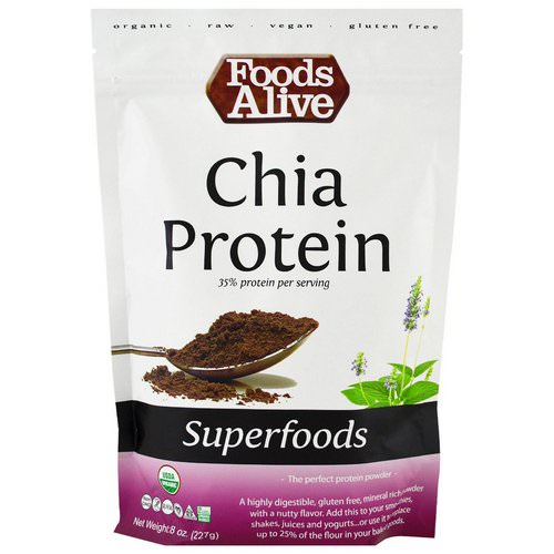 Foods Alive, Superfoods, Chia Protein Powder, 8 oz (227 g) فوائد
