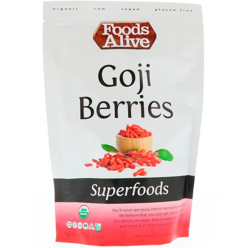 Foods Alive, Superfoods, Goji Berries, 8 oz (227 g) فوائد