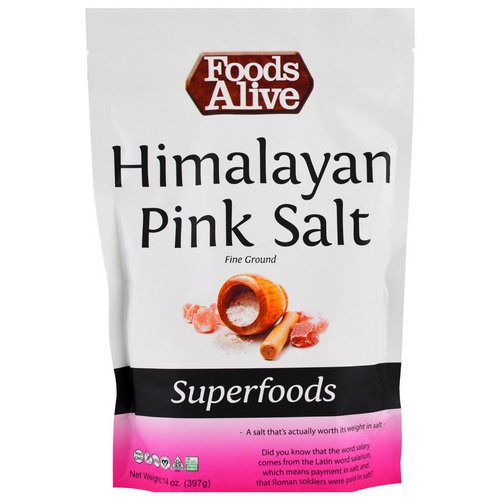 Foods Alive, Superfoods, Himalayan Pink Salt, Fine Ground, 14 oz (397 g) فوائد