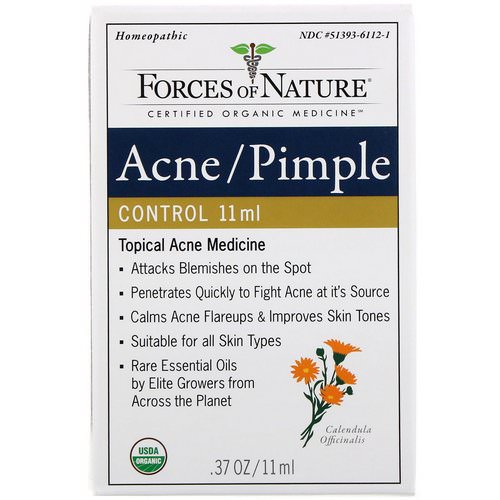 Forces of Nature, Acne/Pimple Control, 0.37 oz (11 ml) فوائد