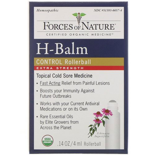 Forces of Nature, H-Balm Control, Extra Strength, Rollerball, 0.14 oz (4 ml) فوائد