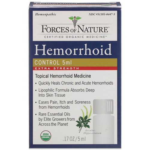 Forces of Nature, Hemorrhoid Control, Extra Strength, 0.17 oz (5 ml) فوائد