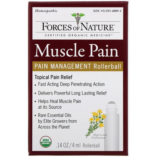 Forces of Nature, Muscle Pain, Pain Management, Rollerball, 0.14 oz (4 ml) فوائد