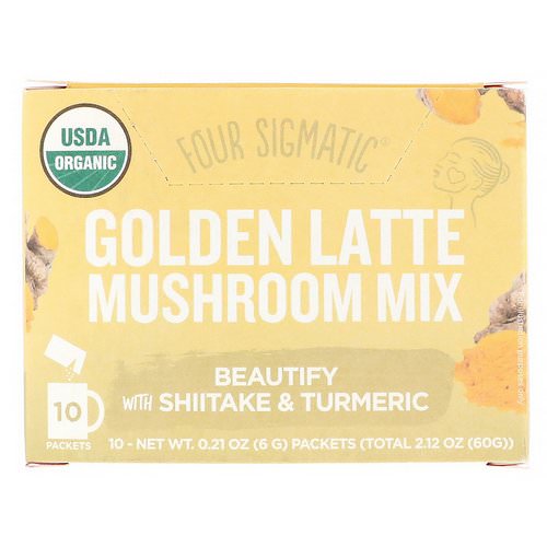 Four Sigmatic, Golden Latte, Mushroom Mix, 10 Packets, 0.21 oz (6 g) Each فوائد