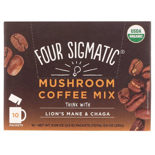 Four Sigmatic, Mushroom Coffee Mix, Fruity + Medium, 10 Packets, 0.09 oz (2.5 g) Each فوائد
