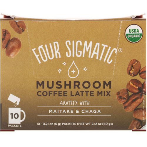 Four Sigmatic, Mushrooms Coffee Latte Mix, 10 Packets, 0.21 oz (6 g) Each فوائد