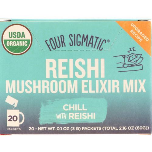 Four Sigmatic, Reishi, Mushroom Elixir Mix, 20 Packets, 0.1 oz (3 g) Each فوائد