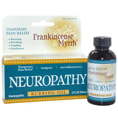 Frankincense & Myrrh, Frankincense & Myrrh, Neuropathy, Rubbing Oil, 2 fl oz (59 ml) فوائد