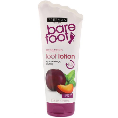 Freeman Beauty, Bare Foot, Hydrating, Foot Lotion, Peppermint & Plum, 5.3 fl oz (150 ml) فوائد