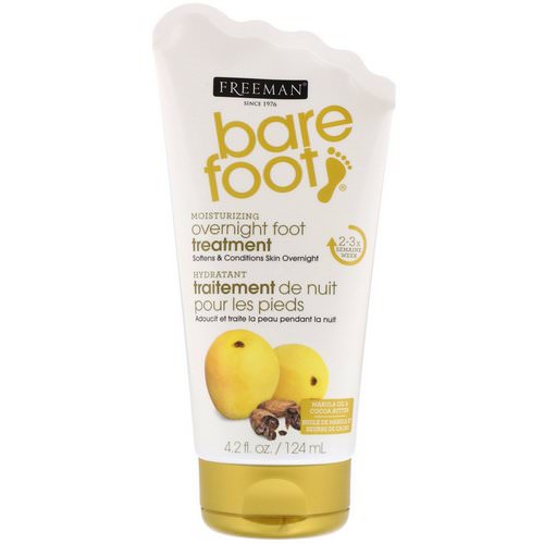 Freeman Beauty, Bare Foot, Moisturizing, Overnight Foot Treatment, Marula Oil & Cocoa Butter, 4.2 fl oz (124 ml) فوائد