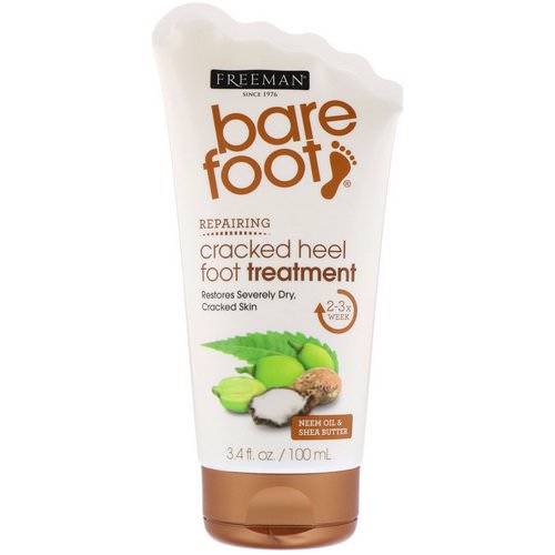 Freeman Beauty, Bare Foot, Repairing, Cracked Heel Foot Treatment, Neem Oil & Shea Butter, 3.4 fl oz (100 ml) فوائد