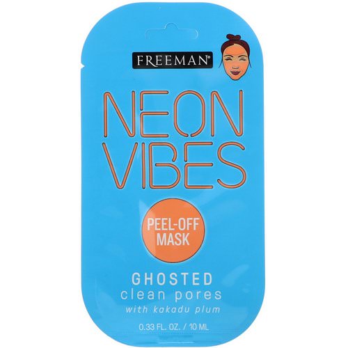Freeman Beauty, Neon Vibes, Ghosted, Clean Pores Peel-Off Mask, 0.33 fl oz (10 ml) فوائد
