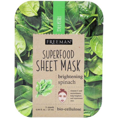 Freeman Beauty, Superfood Sheet Mask, Brightening Spinach, 1 Mask فوائد