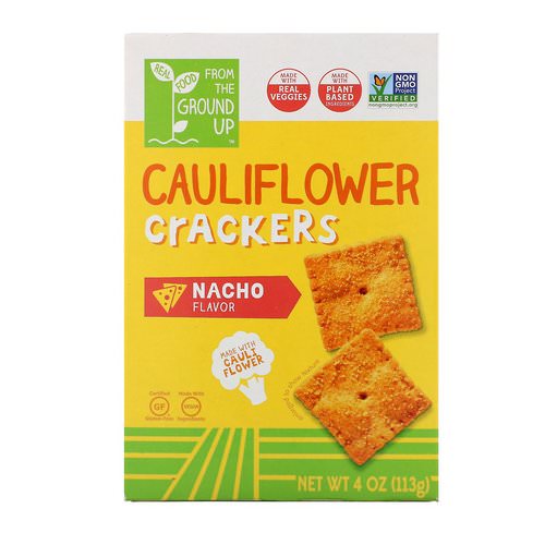 From The Ground Up, Cauliflower Crackers, Nacho, 4 oz (113 g) فوائد