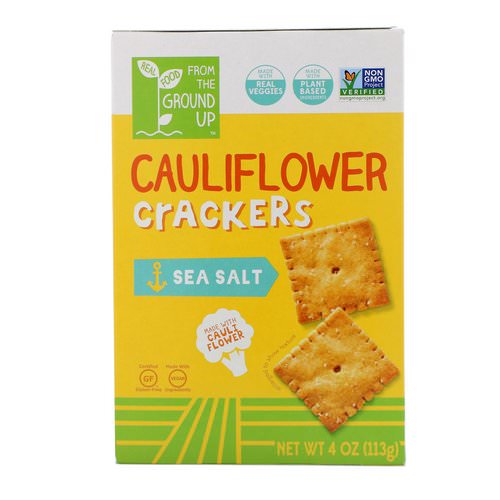 From The Ground Up, Cauliflower Crackers, Sea Salt, 4 oz (113 g) فوائد