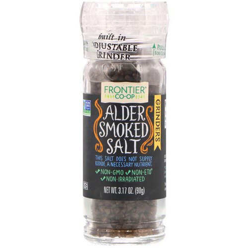 Frontier Natural Products, Alder Smoked Salt, Gourmet Salt Grinder, 3.17 oz (90 g) فوائد