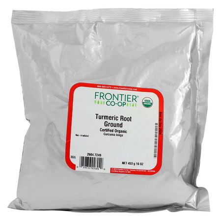 Frontier Natural Products, Certified Organic Ground Turmeric Root, 16 oz (453 g):ت,ابل الكركم