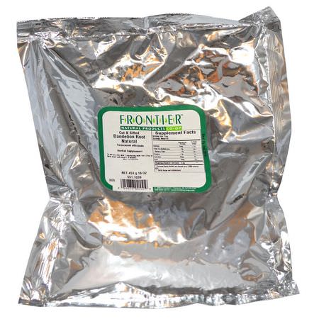 Frontier Natural Products, Cut & Sifted Dandelion Root Natural, 16 oz (453 g):جذر الهندباء, المعالجة المثلية
