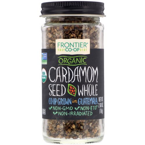 Frontier Natural Products, Organic Cardamom Seed, Whole, 2.68 oz (76 g) فوائد