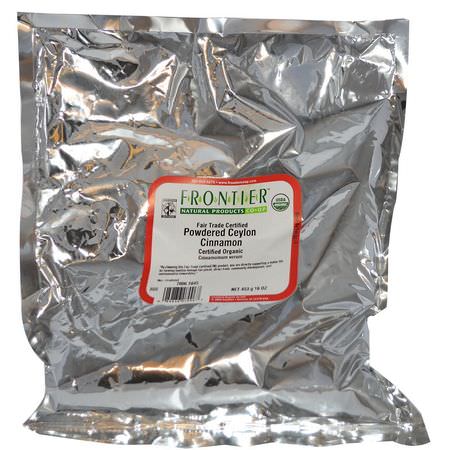 Frontier Natural Products, Organic Ceylon Cinnamon Powder, 16 oz (453 g):بهارات القرفة