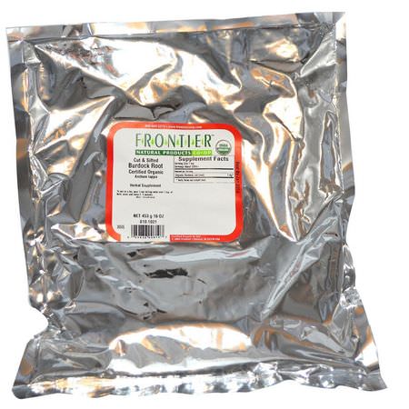 Frontier Natural Products, Organic Cut & Sifted Burdock Root, 16 oz (453 g):جذر الأرقطي,ن, المعالجة المثلية