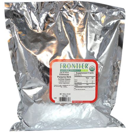 Frontier Natural Products, Organic Cut & Sifted Echinacea Purpurea Herb, 16 oz (453 g):أنفلونزا, سعال