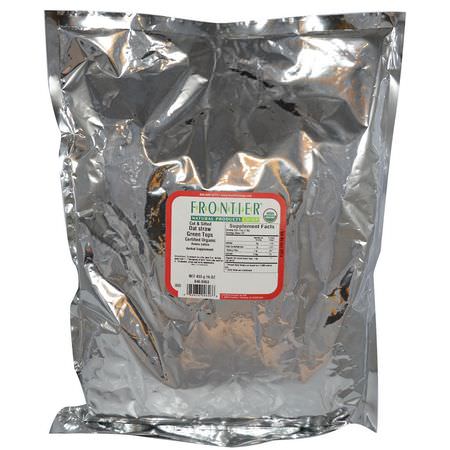 Frontier Natural Products, Organic Cut & Sifted Oat Straw Green Tops, 16 oz (453 g):المعالجة المثلية, الأعشاب